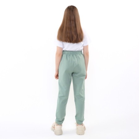 Sports pants for girls, color light green, height 146 cm-3