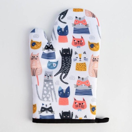 Kitty kitchen set of “cats” View 2, take 17*17cm, mitten 26*16cm, apron 60*80 cm 100% p/e-4