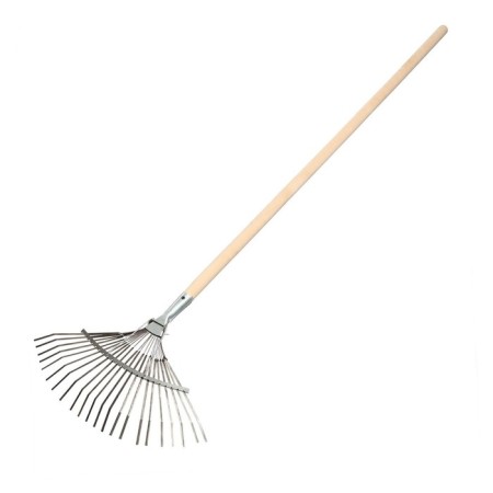 Lobbish rakes, plate, 22 teeth, galvanized steel, wooden stalk, 1 variety