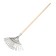 Lobbish rakes, plate, 22 teeth, galvanized steel, wooden stalk, 1 variety