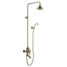 Lemark Brava LM4762G shower system, tropical shower, shower set, brass, gold