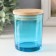 Bank for candles glass with a “blue gradient” lid 220 ml 7x7x8.4 cm