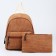 School textile backpack, 22x24x12 cm, beige color