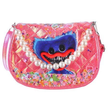 Children's bag on the valve, 6x12x16 cm, adjustable belt, bright pink mix-3