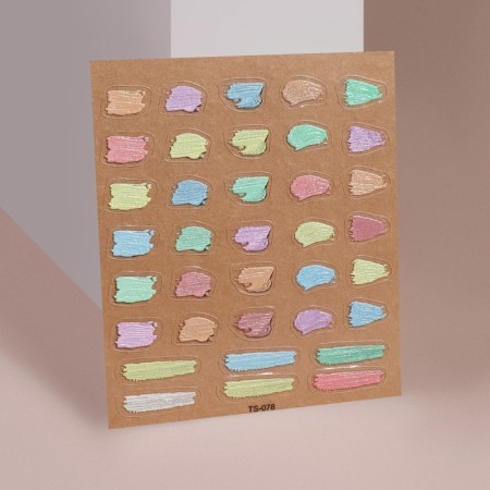 Nail stickers "pastel colors", voluminous, multi -colored-1