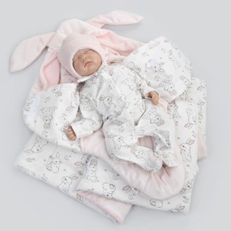 Set for discharge Winter Kinderlitto "Rabbit", 6 items, height 56-62 cm, pink color-3