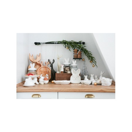 Glass Bank for bulk products with a ceramic lid of the bunny in gold, 230 ml-12