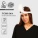 Carnival head bandage with a feather, white color