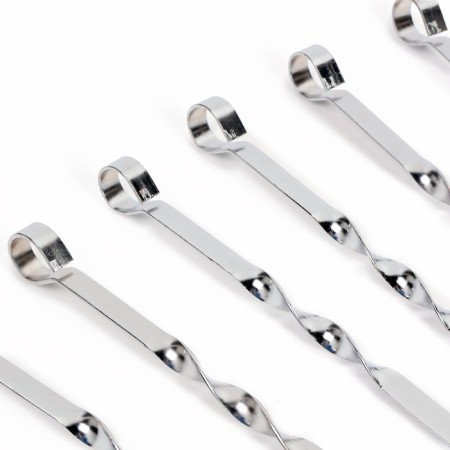A set of skewers for barbecue 6 pcs, hilt - ring, width - 1 cm, 60 cm-2