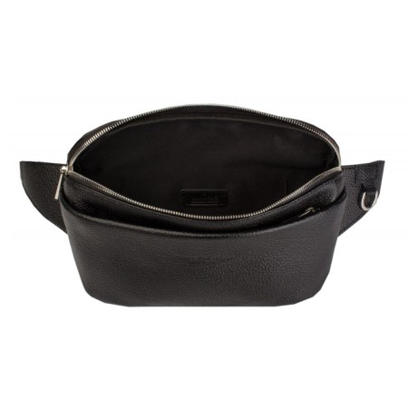 Waist bag, 2 departments, adjustable belt, black color-1