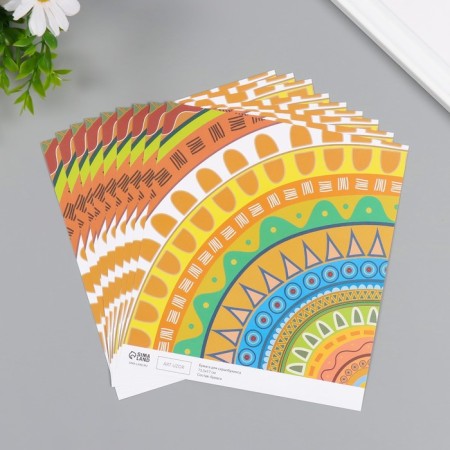 Scrapbooking paper "Ethnic patterns" density 180 grams set 10 pcs 15.5x17 cm-1