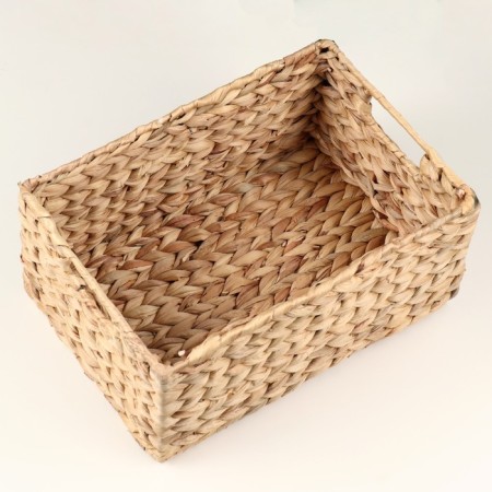 Storage basket, rectangular, 32 x 22 x 13.5 cm, water hyacinth, metal. frame-2