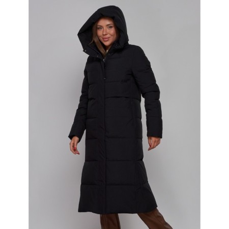 Coat insulated winter female, size 44, black color-5