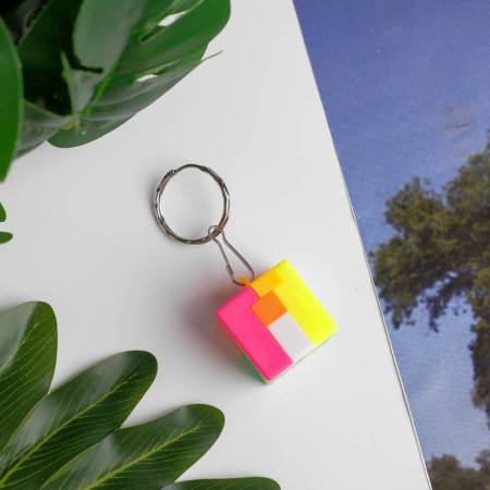 Keychain plastic puzzle "cube" 3.5x3.5 cm