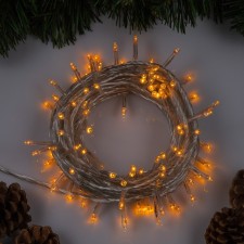 Garland “thread” 10 m, IP20, transparent thread, 100 LED, yellow glow, 8 modes, 220 V