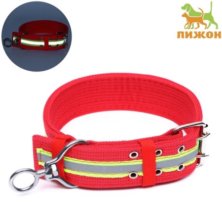 The collar is a four-layer reflective with a swivel 71 x 5 cm, Osh 55-65 cm, red