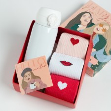 Gift set of thermos and socks 3 pairs of KAFTAN 