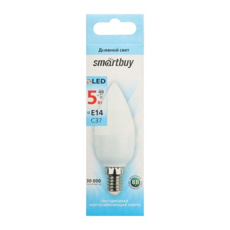 Smartbuy, E14, C37, 5 W, 4000 K, daylight white light lamp-3