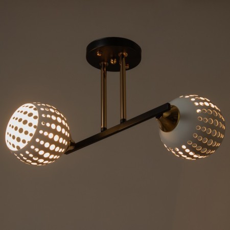 Chandelier N4537/2 BK+FGD black/gold 2x60W E27 38x36x23.5cm-2