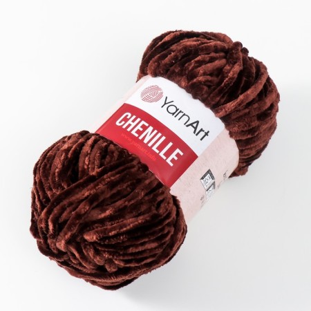 Yarn "CHENILLE" 100% micropoliester 90m/100g (575 chocolate)-1