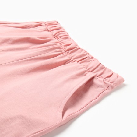 Home female set (T -shirt, shorts), pink color, size 52-8
