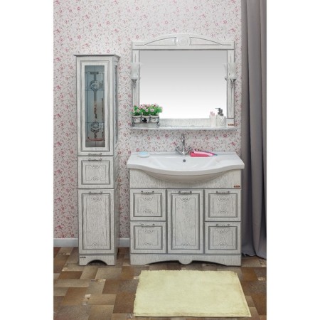 Sanflor mirror "Adele 100", white color/patina silver-1