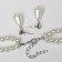 Set 2 objects: earrings, necklace "ladies" bright accent, white color in silver, 45 cm