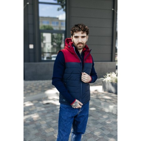 Male ise vest, size 46, blue color, burgundy-7