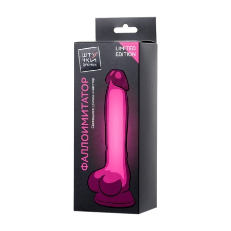 The phallimitator "Pitches-fire" glowing in the dark, silicone, 18 cm, the color is transparent-4