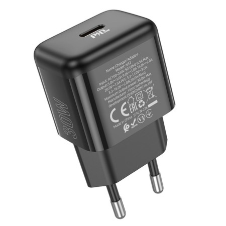 N32, 1 Type-C, 30 W, PD + Qc, Black Network Charger, Black-2