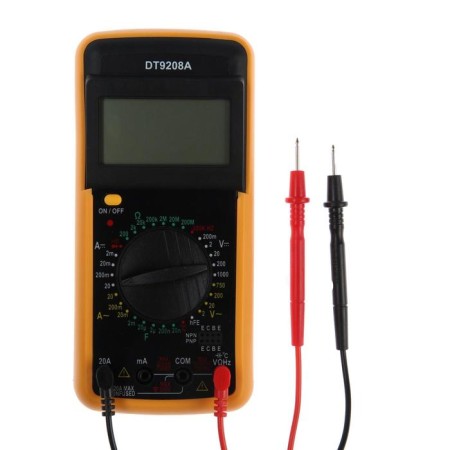 Tundra multimeter DT-9208A, ACV/DCV, ACA/DCA, 200-200Mω, 20NF-200MF, 40-400 ° C, 200 KHZ-7