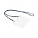 Badge horizontal, external 109 x 85 mm, internal 100x69 mm, on a blue lace 40cm