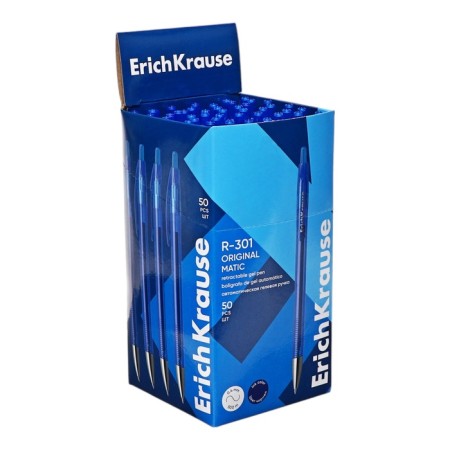 Automatic gel handle Erichkrause R-301 Original Gel Matic, node 0.5 mm, blue, accurate and quick letter without effort-3