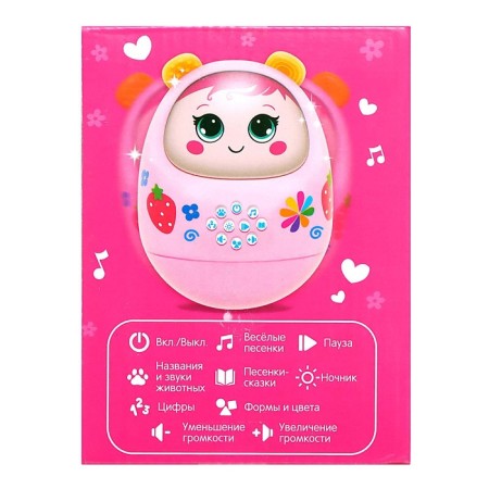 Musical Nevalyashka "My Baby", Sound, Light, Pink Color-9