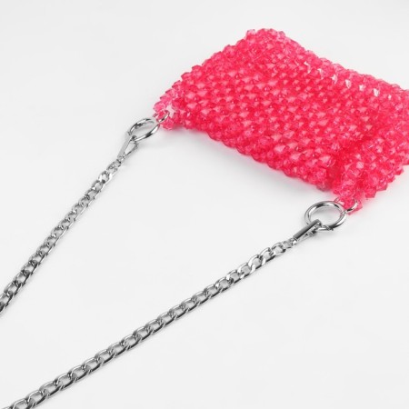 A chain for a bag, flat, with carbines, aluminum, 9 × 14 mm, 60 cm, silver color-2