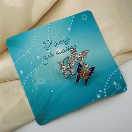 Ring for the scarf "butterflies", color in silver-5