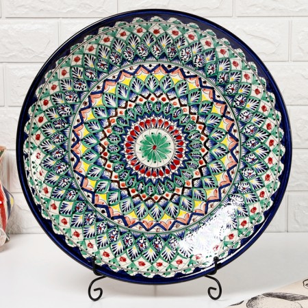 Largan Rishtan ceramics "Patterns", 42 cm, blue-1