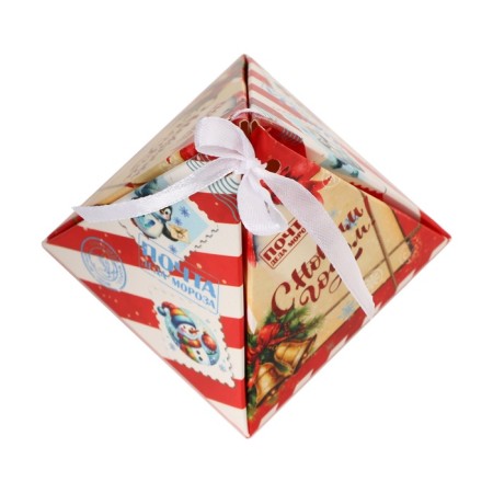 New Year. Bonbonniere, New Year's gift packaging "Post", 7 × 7 × 7.5 cm.-3