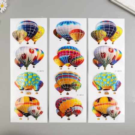 Stick Plastic "Air Balls" silver lines mix 42.5x12.5 cm-3