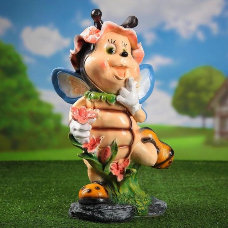 Garden figure "Bee in a panama" 25x23x49cm-3