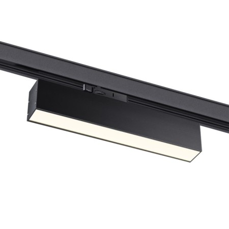 The lamp is a three -phase track LED Novotech. Iter, 18W, LED, 94x268x36 mm, black color