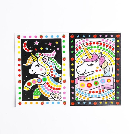 Application by stickers "Unicorn", 2 pictures - bases, 2 sheets of stickers-3