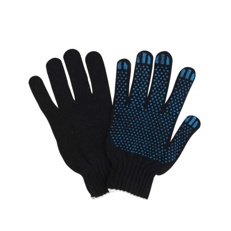 Garden gloves, x/b, knitting grade 10, 3 threads, size 9, with PVC dots, black-3