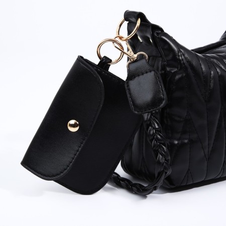Bag Cross-Bodi with a zipper, black color-5