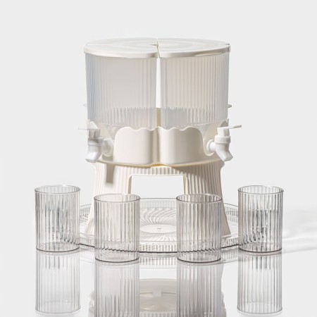 Dispencer for Dailyan drinks, 4 compartments 1.6 liters, 4 cups 350 ml, white color