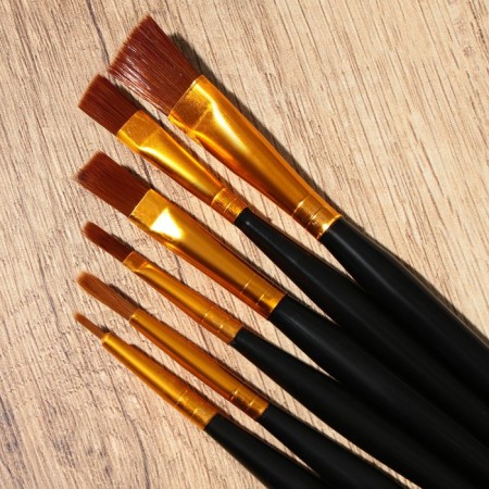 Drawing brush set 6 pcs. Synthetics are flat "Klimt" No. 1, 2, 3, 4, 5, 6-2