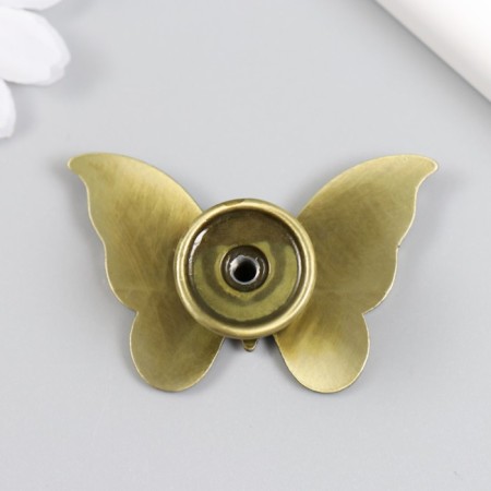Handle for the casket metal "butterfly" rhinestones, bronze 3.6x5.5x2.2 cm-2