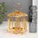 Summary Metal for 1 candle "Lantern. Flower and leaves" Gold d = 5.5 cm 9.8x10.5x14 cm
