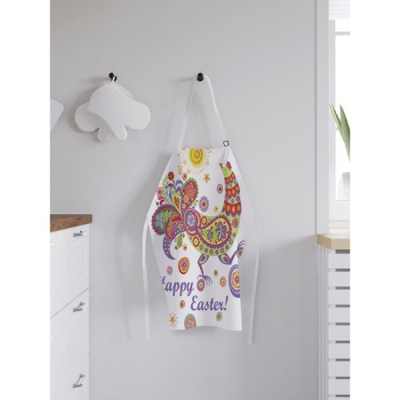 Apron kitchen with a photo print "Ornamental chicken for Easter", adjustable, size OS-1