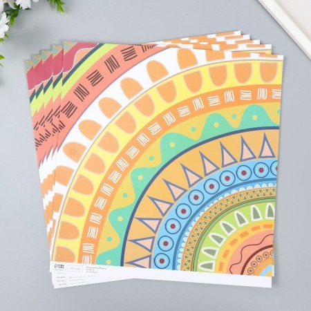 Scrapbooking paper "Ethnic patterns" density 180 g 30.5x32 cm-1